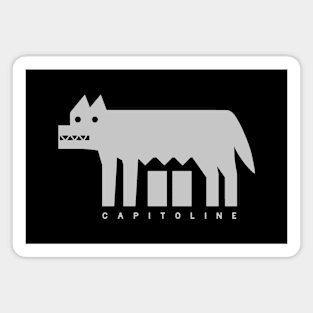 Minimalist design of Capitoline Wolf. Art in light ink Magnet